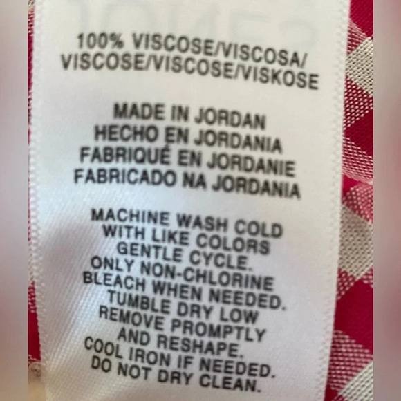 JONES NEW YORK tie front button up long roll up tab sleeve gingham NEW size L - Picture 7 of 12